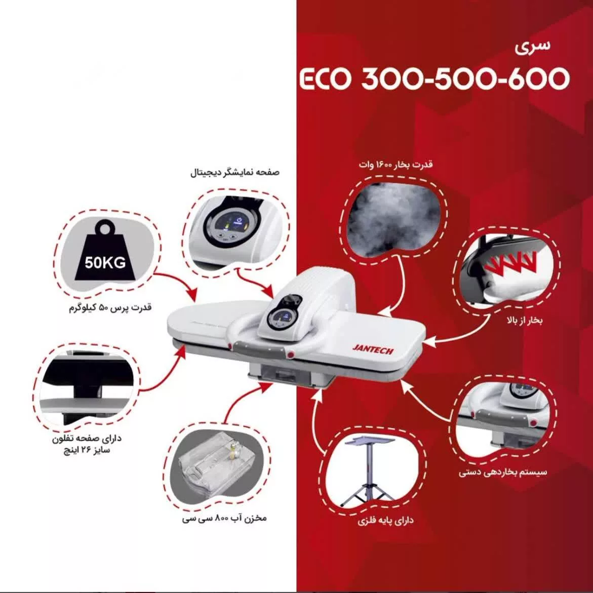 اتو پرس 1600 وات جانتک مدل ECO300