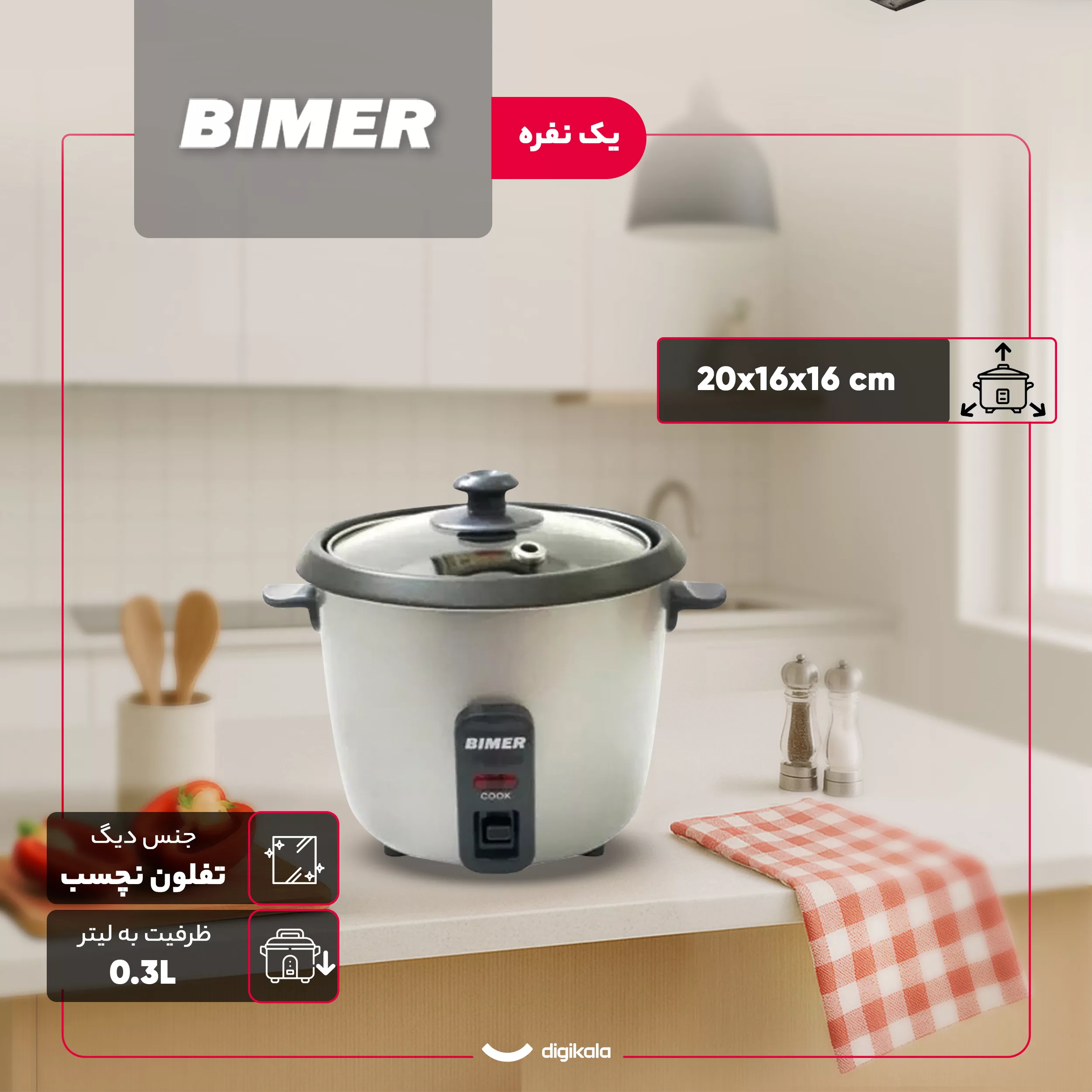 پلوپز 1 نفره بیمر مدل BM-RC30