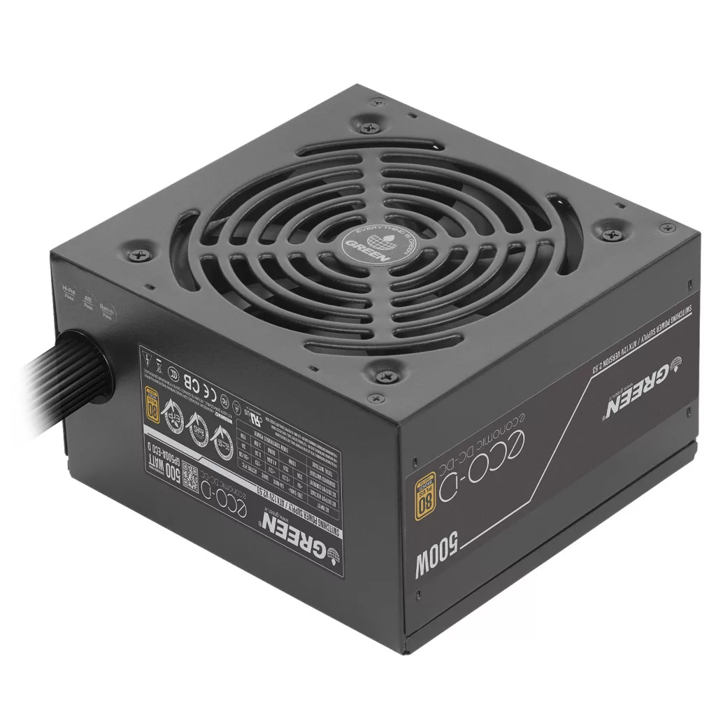 منبع تغذیه کامپیوتر 500W وات گرین مدل GP500A-ECO D