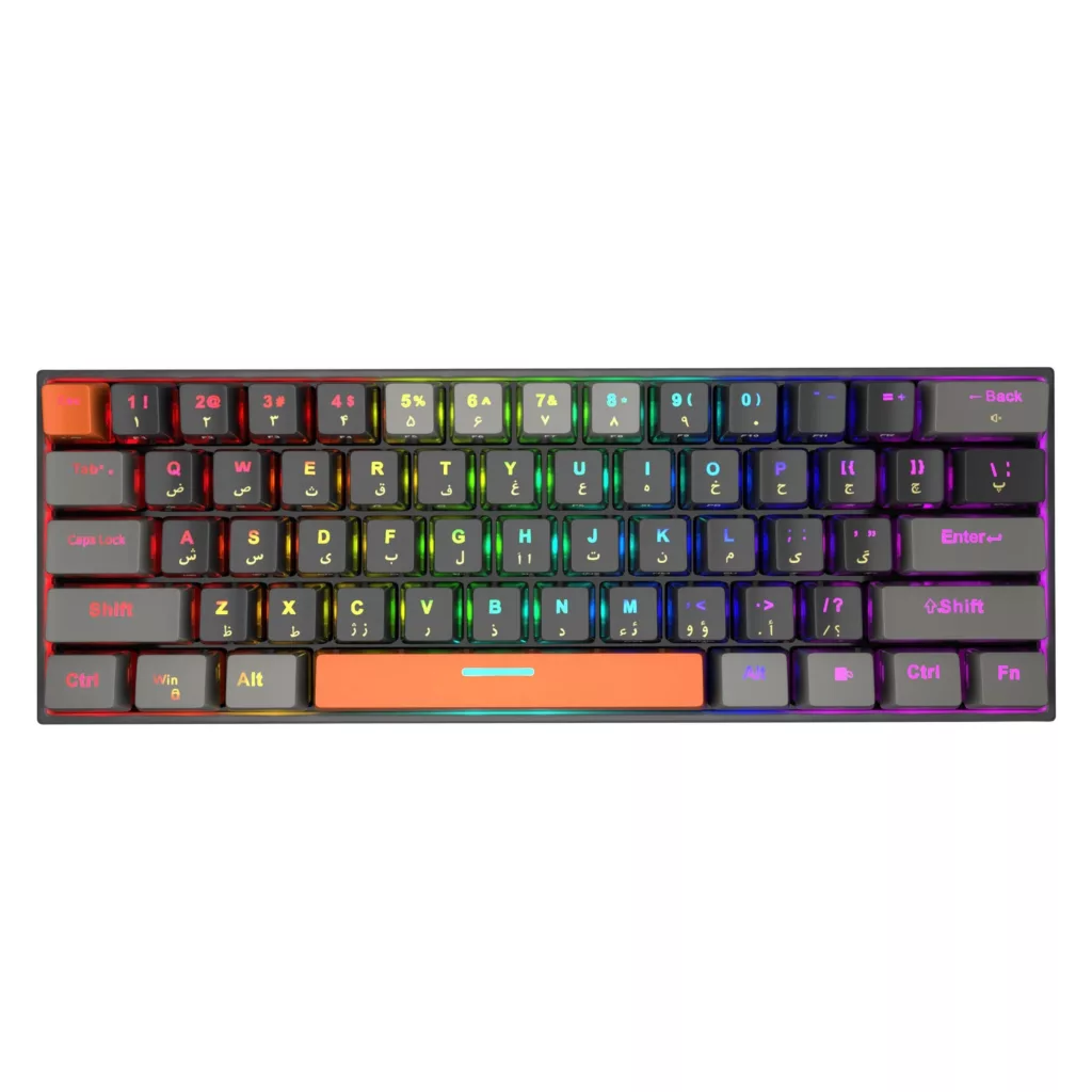 کیبورد گیمینگ تسکو مدل GK 8161، مکانیکال سوییچ نقره‌ای، Tenkeyless، نورپردازی RGB