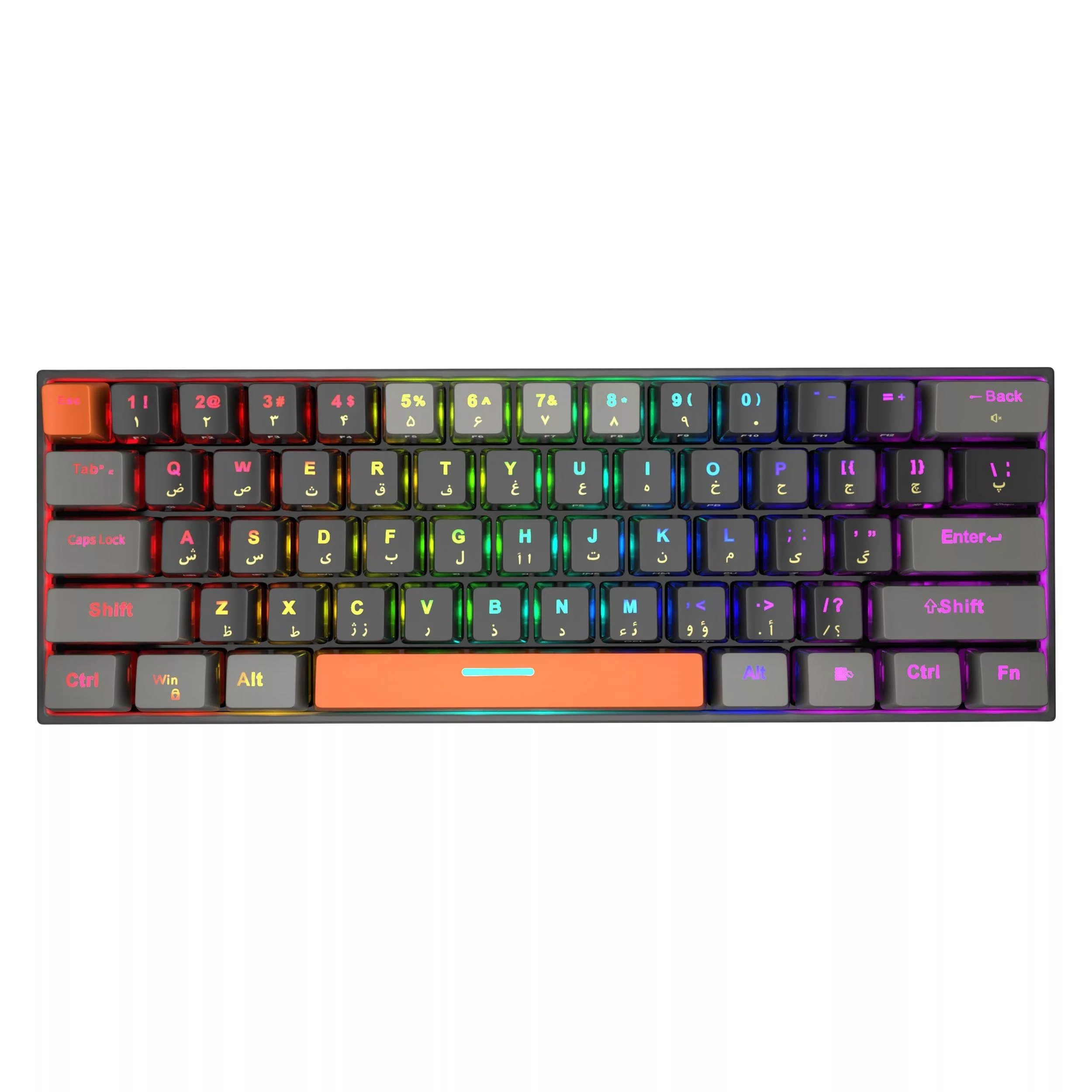 کیبورد گیمینگ تسکو مدل GK 8161، مکانیکال سوییچ نقره‌ای، Tenkeyless، نورپردازی RGB