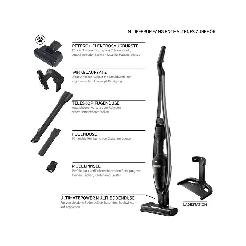 جارو شارژی عصایی آ ا گ مدل AS62B25OKO