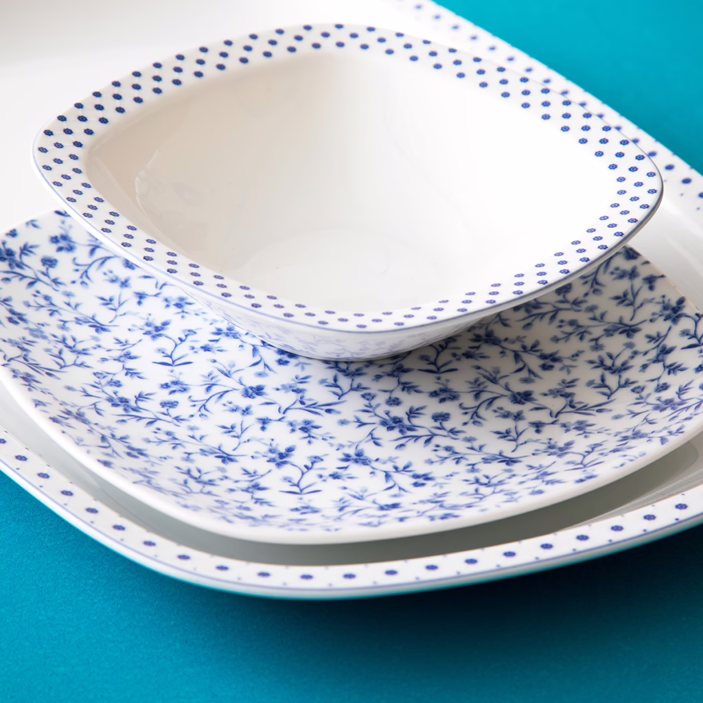 سرویس غذاخوری 27 پارچه 6 نفر چینی زرین ایران مدل کواترو ورنیکا درجه عالی