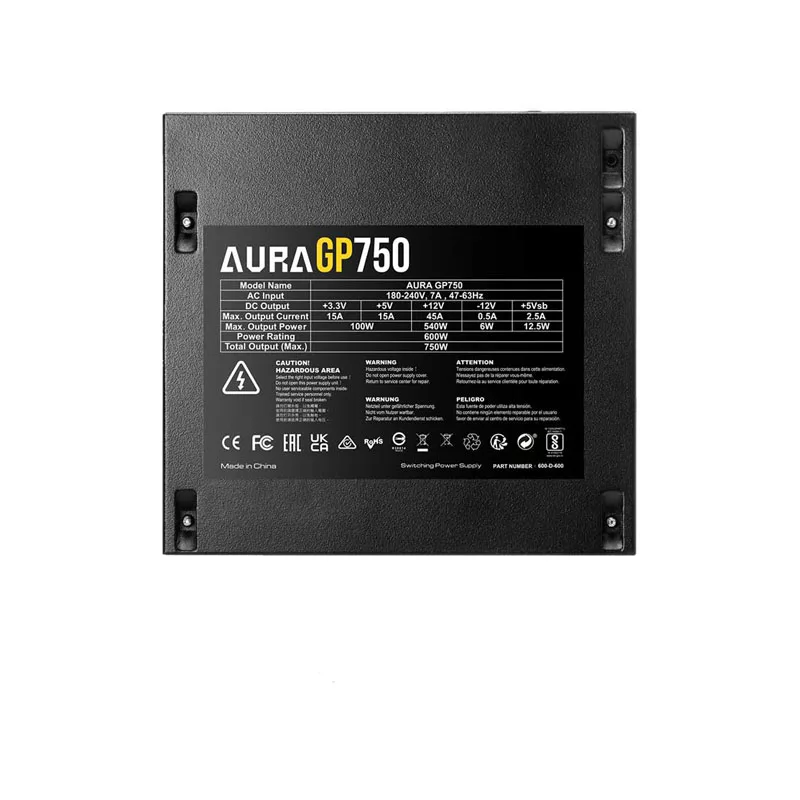 منبع تغذیه کامپیوتر گیم دیاس مدل AURA GP750 Bk