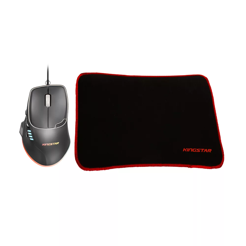 ماوس گیمینگ با سیم کینگ استار مدل KM465G به همراه ماوس پد