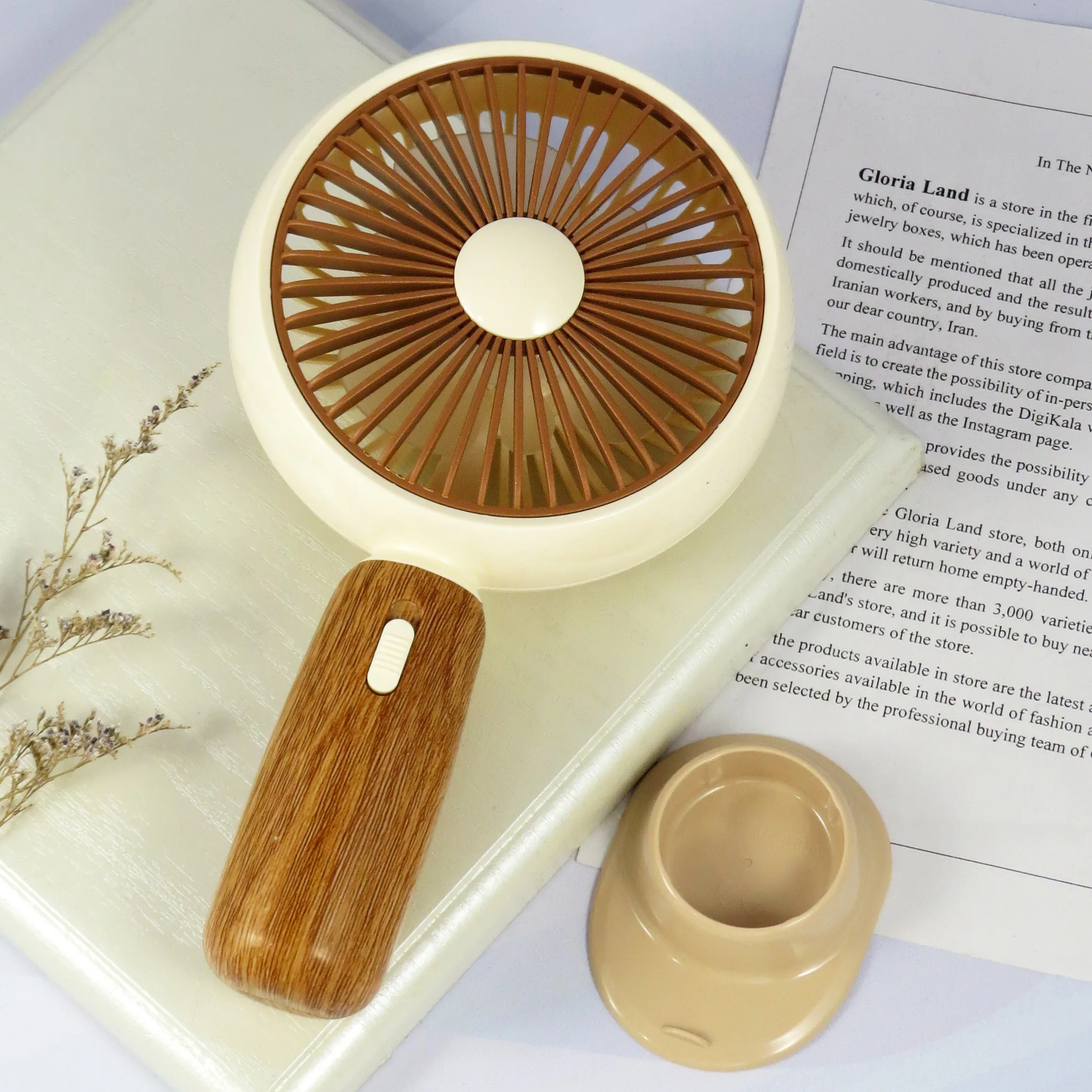 پنکه همراه مدل دستی و رومیزی کد GLnd00013 ظرفیت 500 میلی آمپر ساعت