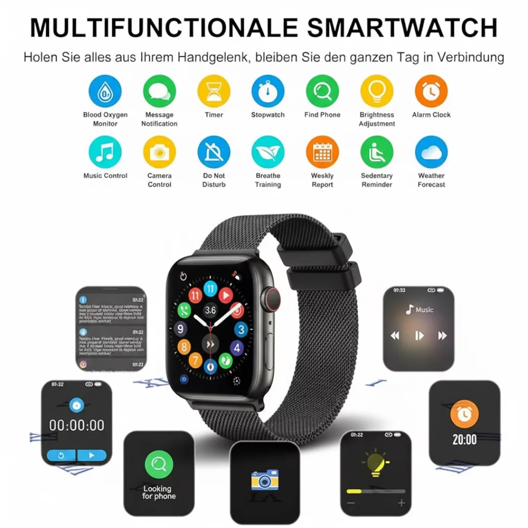 ساعت هوشمند 41 میلی متری ویسمی مدل X13 MINI با بند فلزی