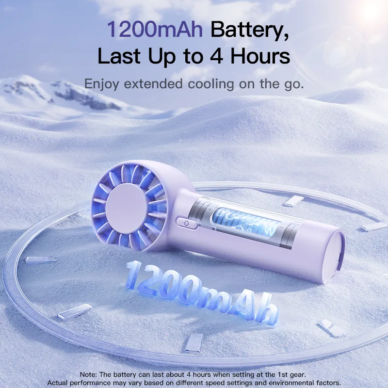 پنکه شارژی بیسوس مدل GoTrip DT1 Mini BS-CG036 ظرفیت 1200 میلی آمپر ساعت