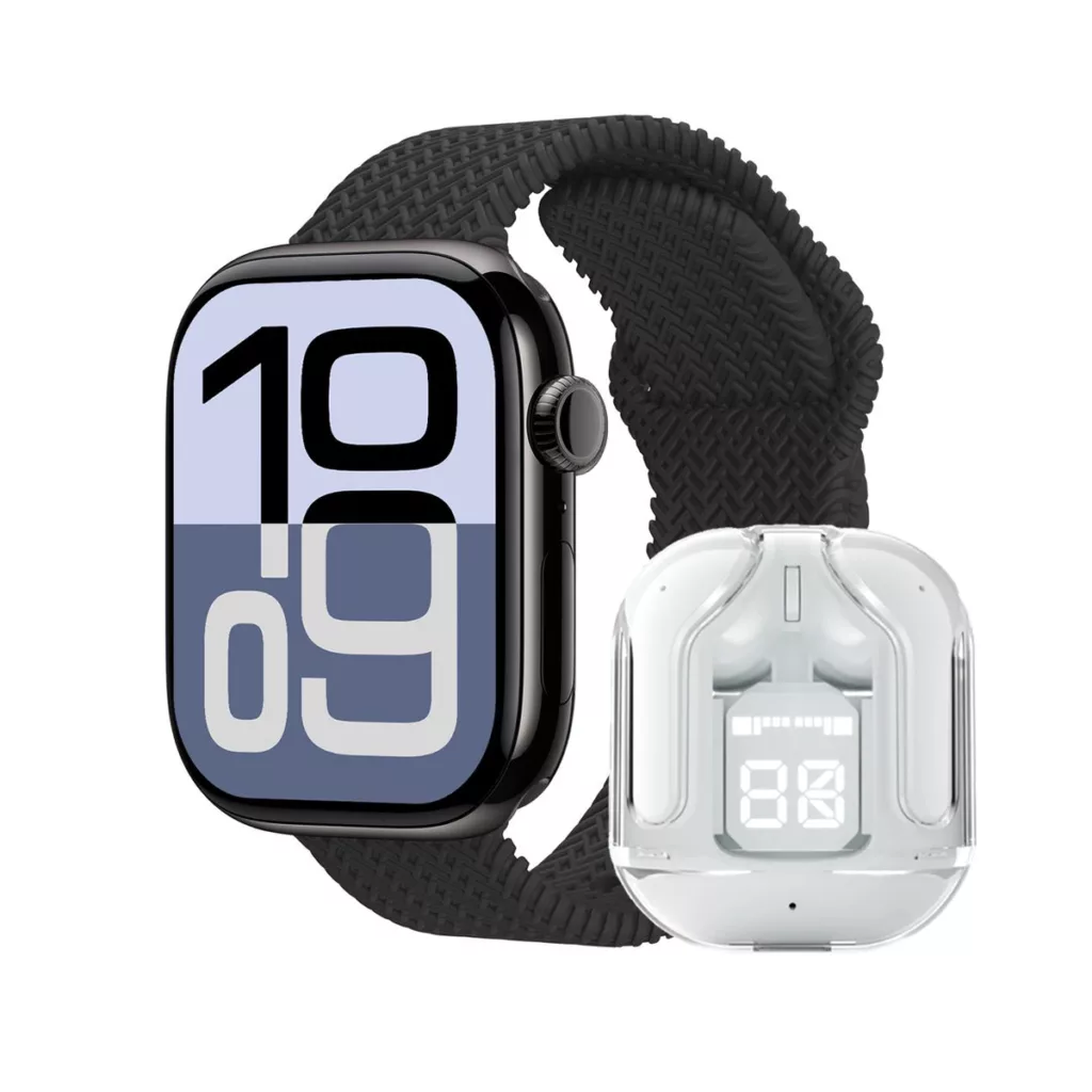 ساعت هوشمند 46 میلی متری راینو مدل WX50 به همراه هدفون بلوتوثی