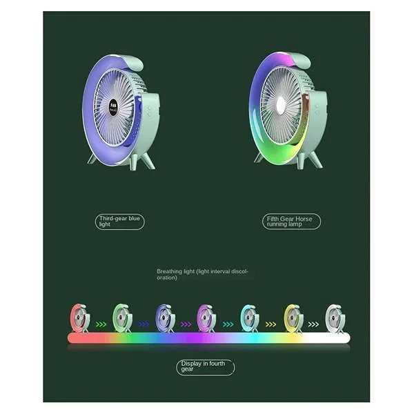پنکه شارژی مدل رنگین کمان Colorful ظرفیت 1000میلی آمپر ساعت