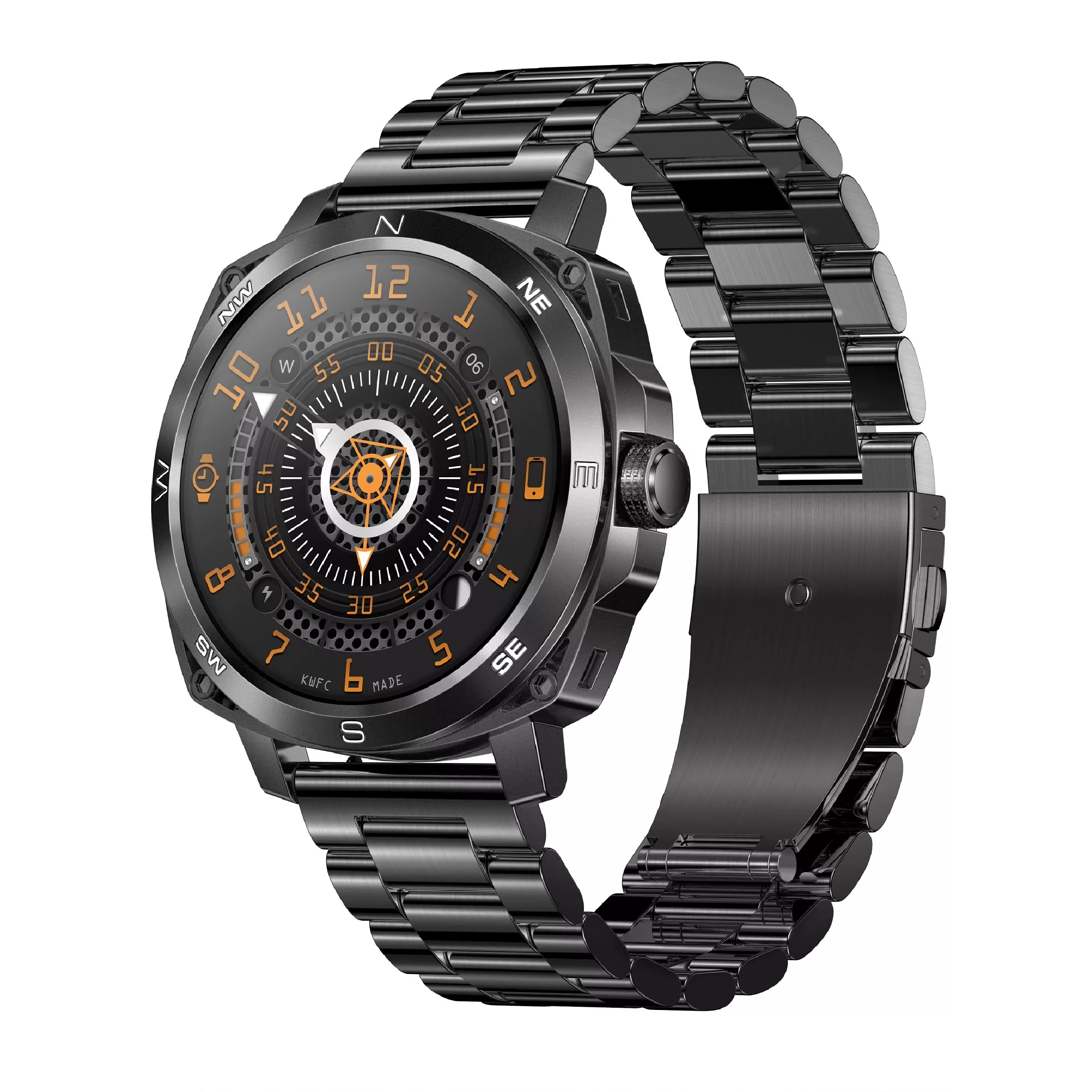 ساعت هوشمند مدل Touch Screen APP Control SDK available دارای قابلیت های صفحه نمایش لمسی، کنترل موسیقی (Music Player)، کنترل سطح اکسیژن خون، قابلیت مکالمه از طریق بلوتوث، قابلیت تغییر طرح تم بند استیل