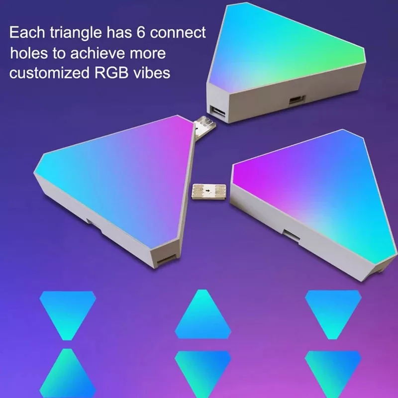 پنل‌ دیواری طرح گیمینگ سه ضلعی مدل M115 بسته 8 عددی