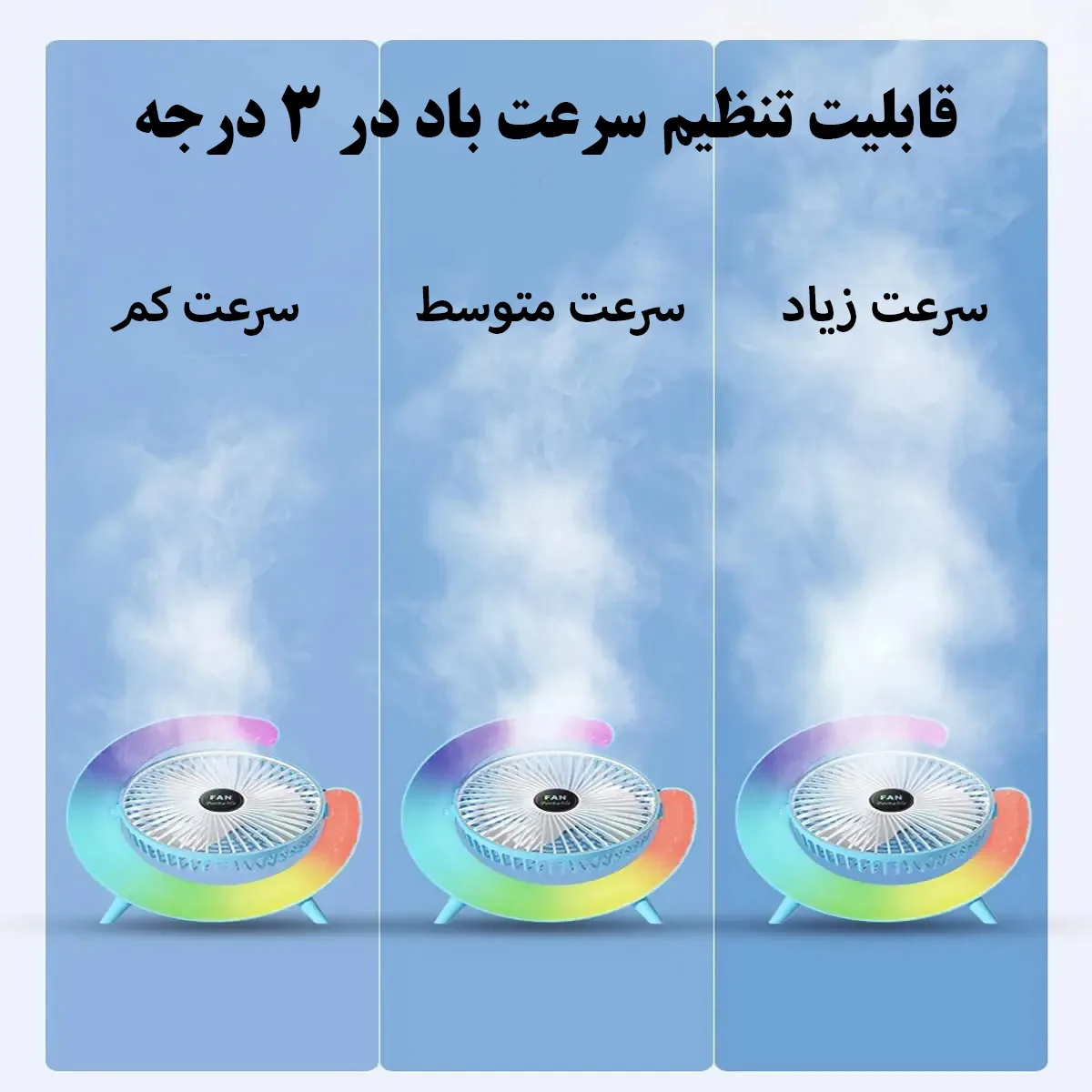 پنکه رومیزی مدل چراغ دار Colorful