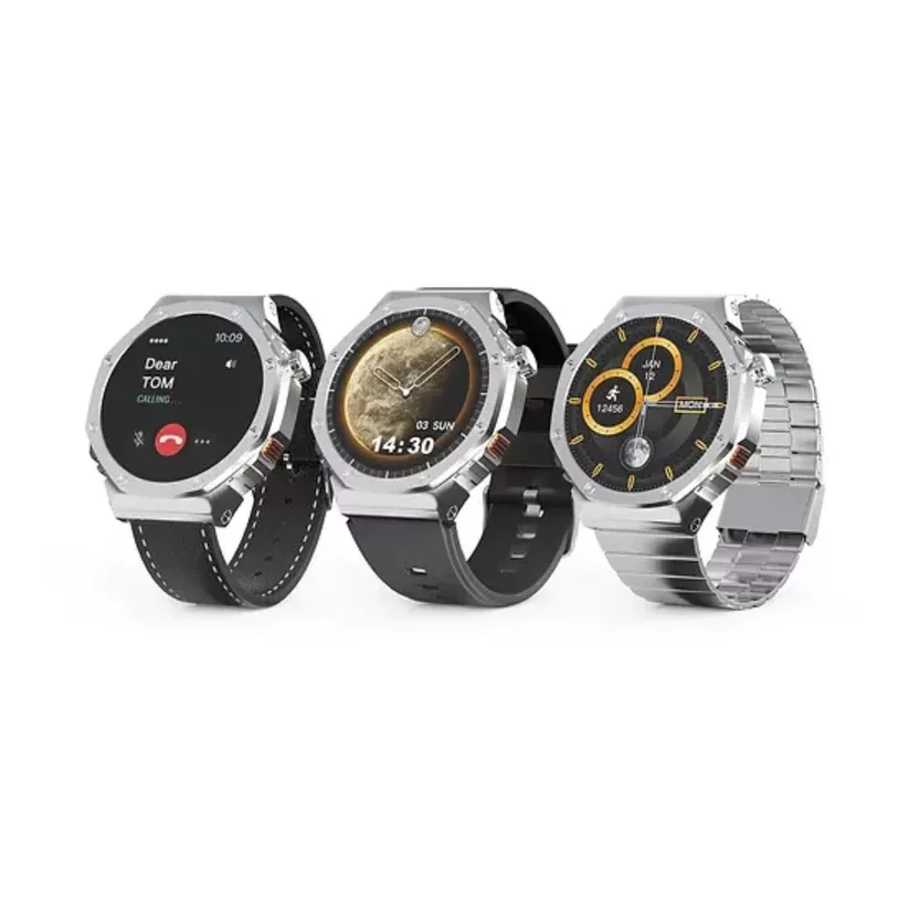 ساعت هوشمند هاینو تکو مدل BGH WIRELESS 41RW BEST 2008 دارای قابلیت های صفحه نمایش رنگی، صفحه نمایش لمسی، کنترل موسیقی (Music Player)، قابلیت مکالمه از طریق بلوتوث بند فلز