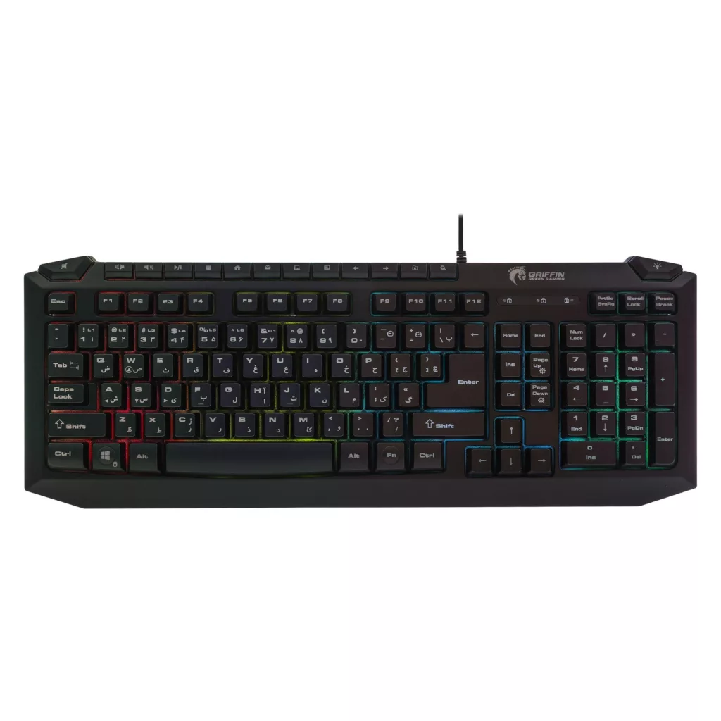 کیبورد گیمینگ گرین مدل GK701-RGB نورپردازی RGB Full-Size