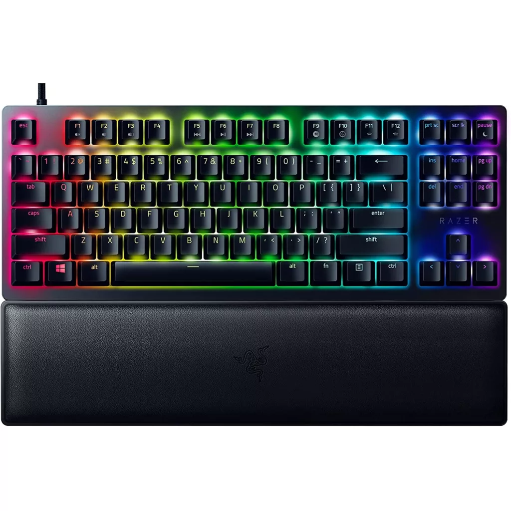 کیبورد مخصوص بازی ریزر مدل Huntsman V2 Tenkeyless – Purple Linear Optical Switch
