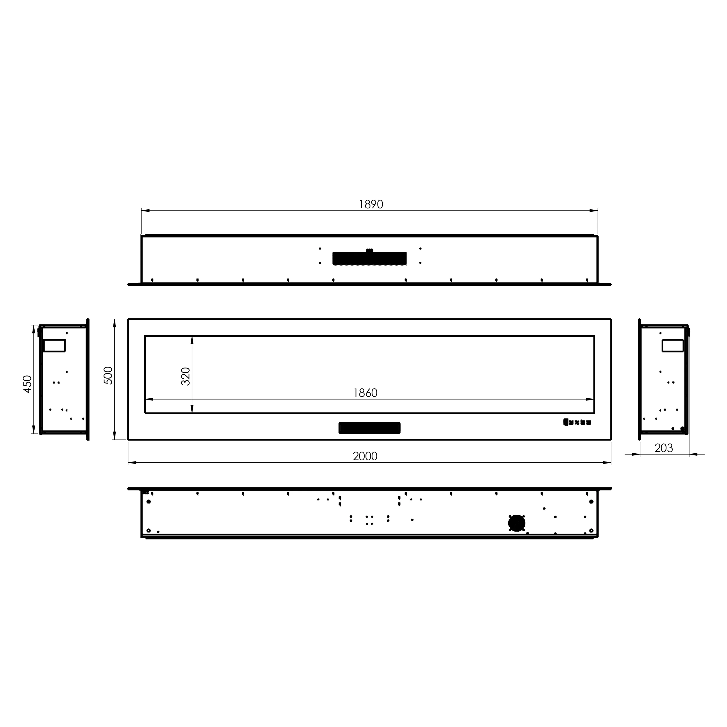 شومینه دیواری برقی شومینه آوالون مدل سانتا پلاس 200