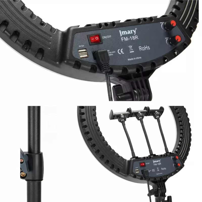 رینگ لایت جی ماری مدل FM18-B به همراه سه پایه