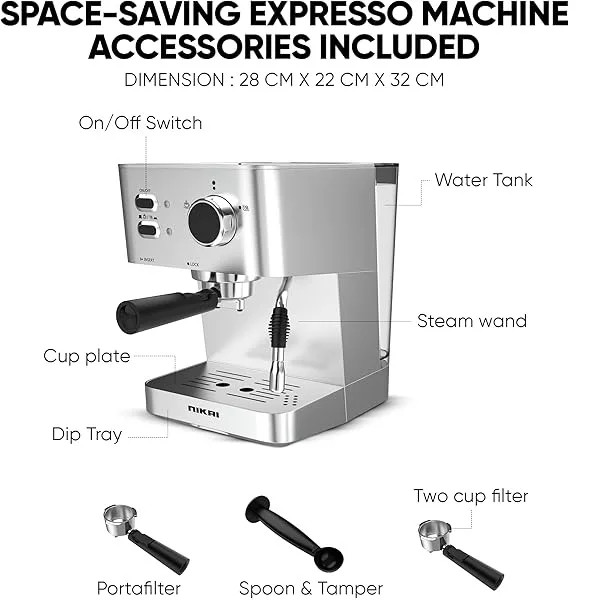 اسپرسو ساز 1.6 لیتری نیکای مدل NEM230A