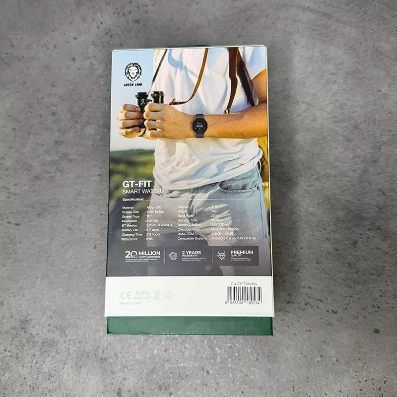 ساعت هوشمند 1.46 اینچی گرین لاین مدل GT-FIT با بند سیلیکونی