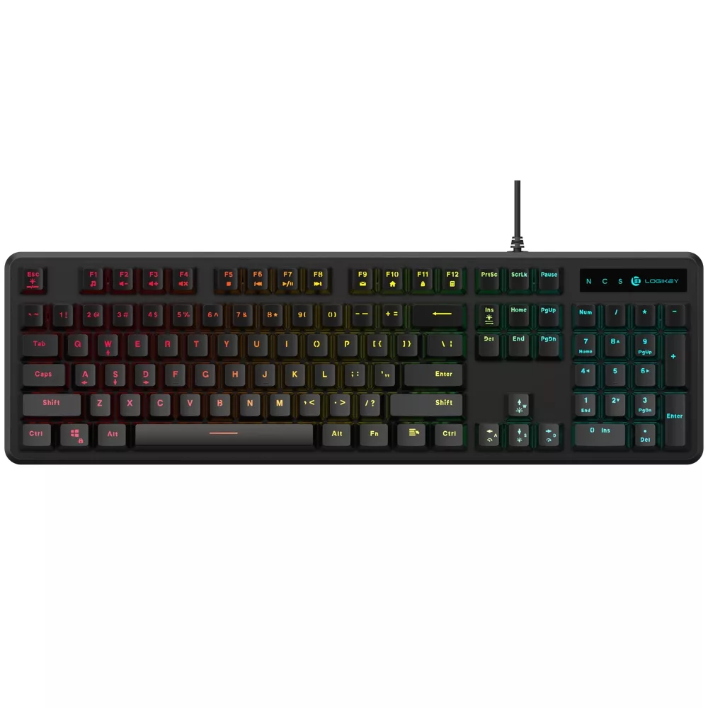 کیبورد گیمینگ لاجی کی مدل K310B، سوییچ مکانیکال آبی، Full-Size، نورپردازی RGB