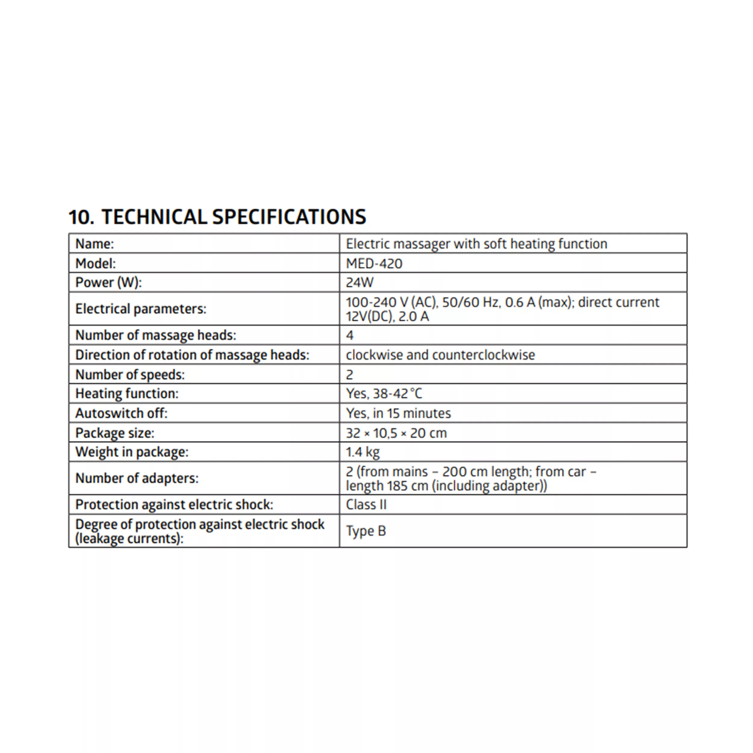 ماساژور گردن بی ول مدل MED 420