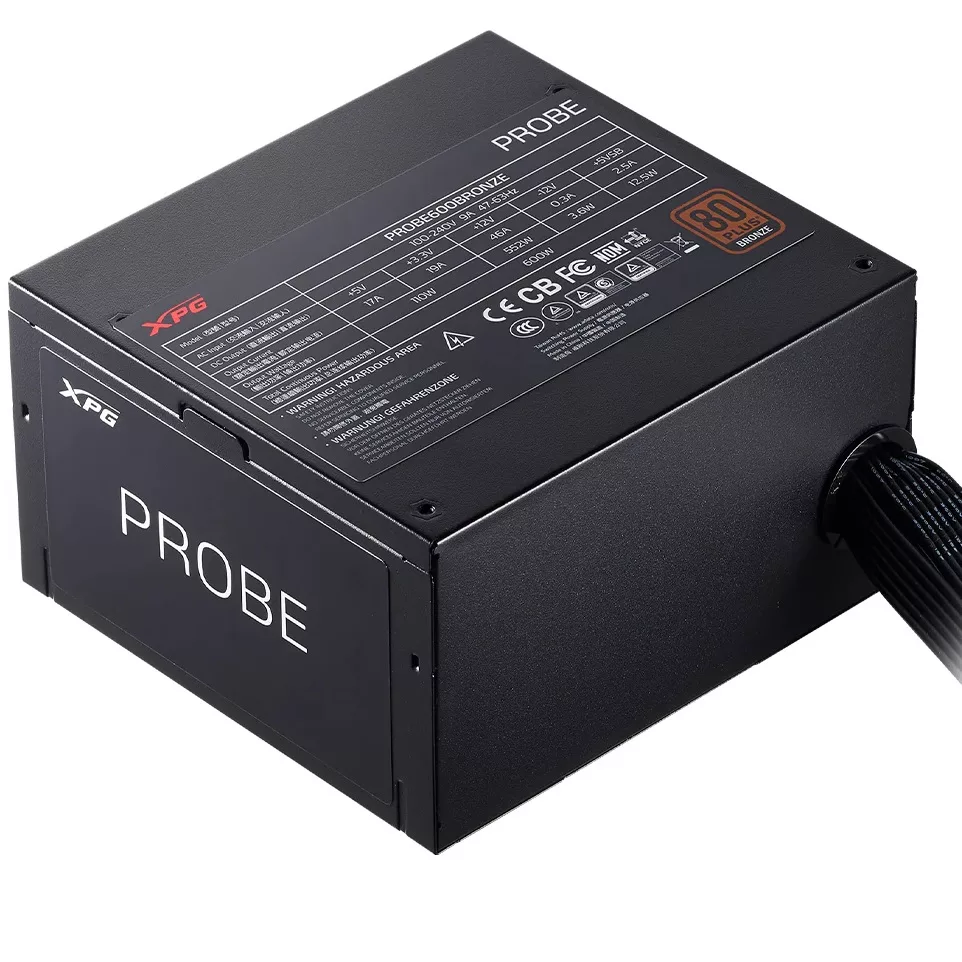 منبع تغذیه کامپیوتر 600 وات ای دیتا ایکس پی جی مدل PROBE 600W