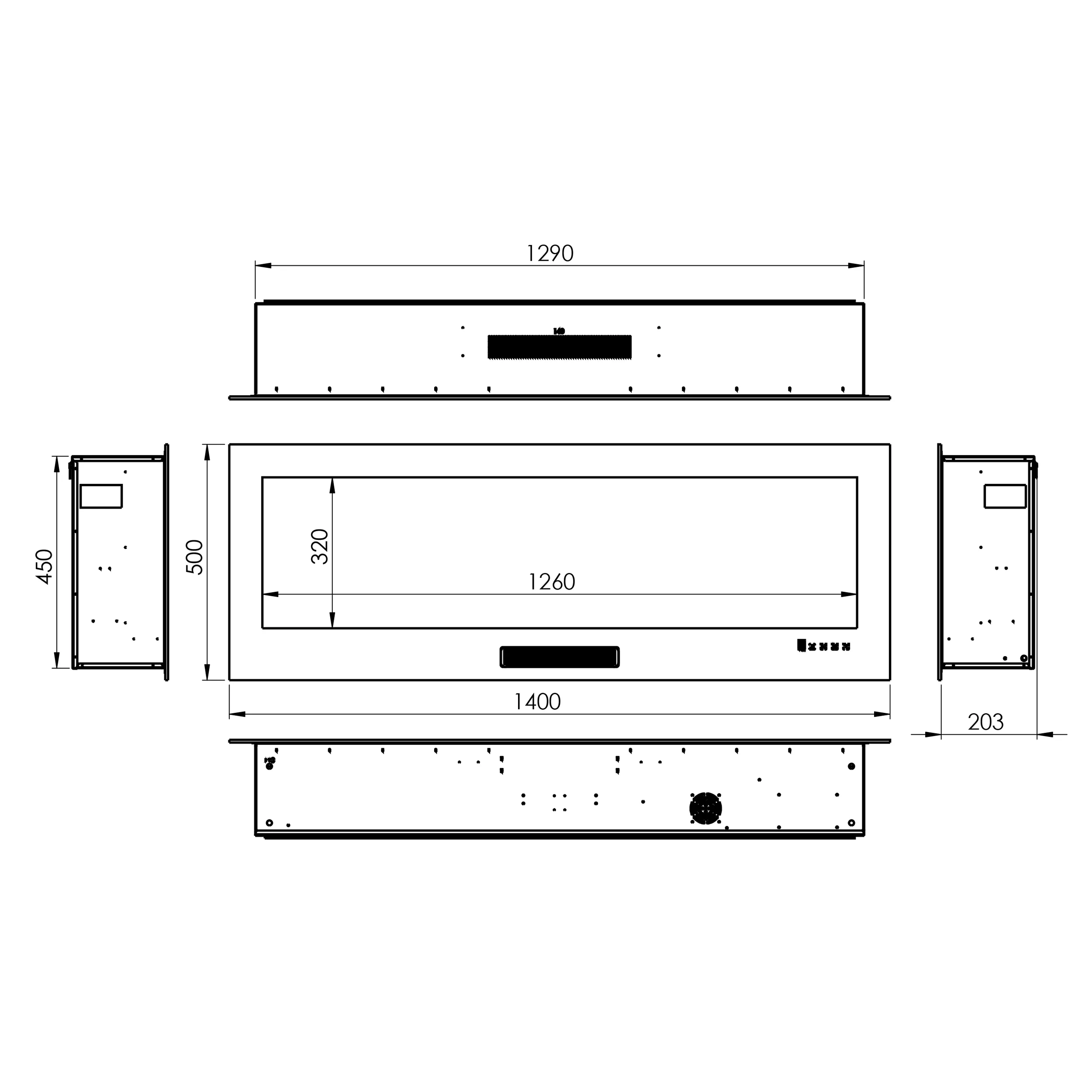 شومینه دیواری برقی شومینه آوالون مدل هالیوود پلاس 140