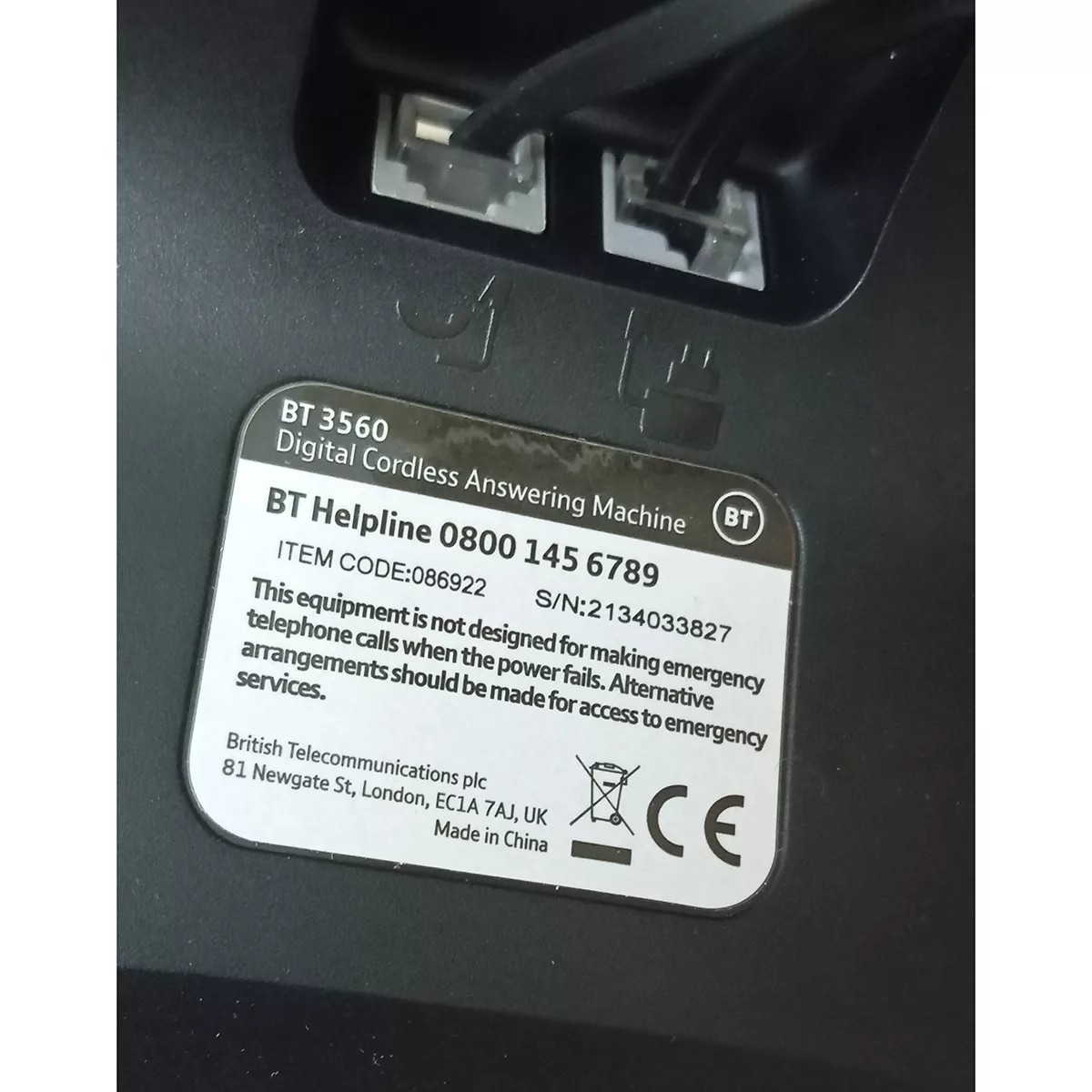 تلفن بی سیم بی تی مدل ۳۵۶۰