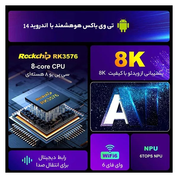 اندرویدباکس اچ96 مدل max m9 8/128GB