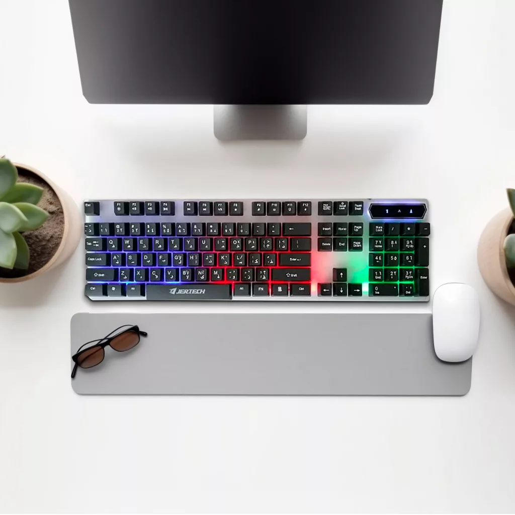 کیبورد گیمینگ جرتک مدل K358، سوئیچ ممبران، Full-Size، نورپردازی بک لایت