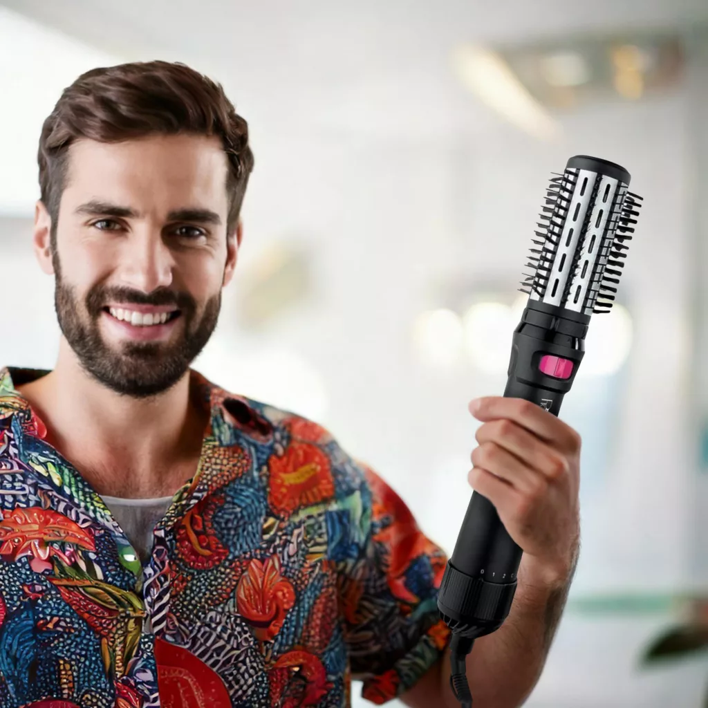 سشوار چرخشی پروویو مدل PW-3112، موتور DC با توان مصرفی 1000 وات، دارای قابلیت باد سرد، فناوری تولید یون، سیم گردان، با حالت حجمدهنده و صافکننده، تنظیم حرارت 3 حالته و کنترل سرعت 2 حالته، به همراه سری متمرکزکننده پهن و باریک