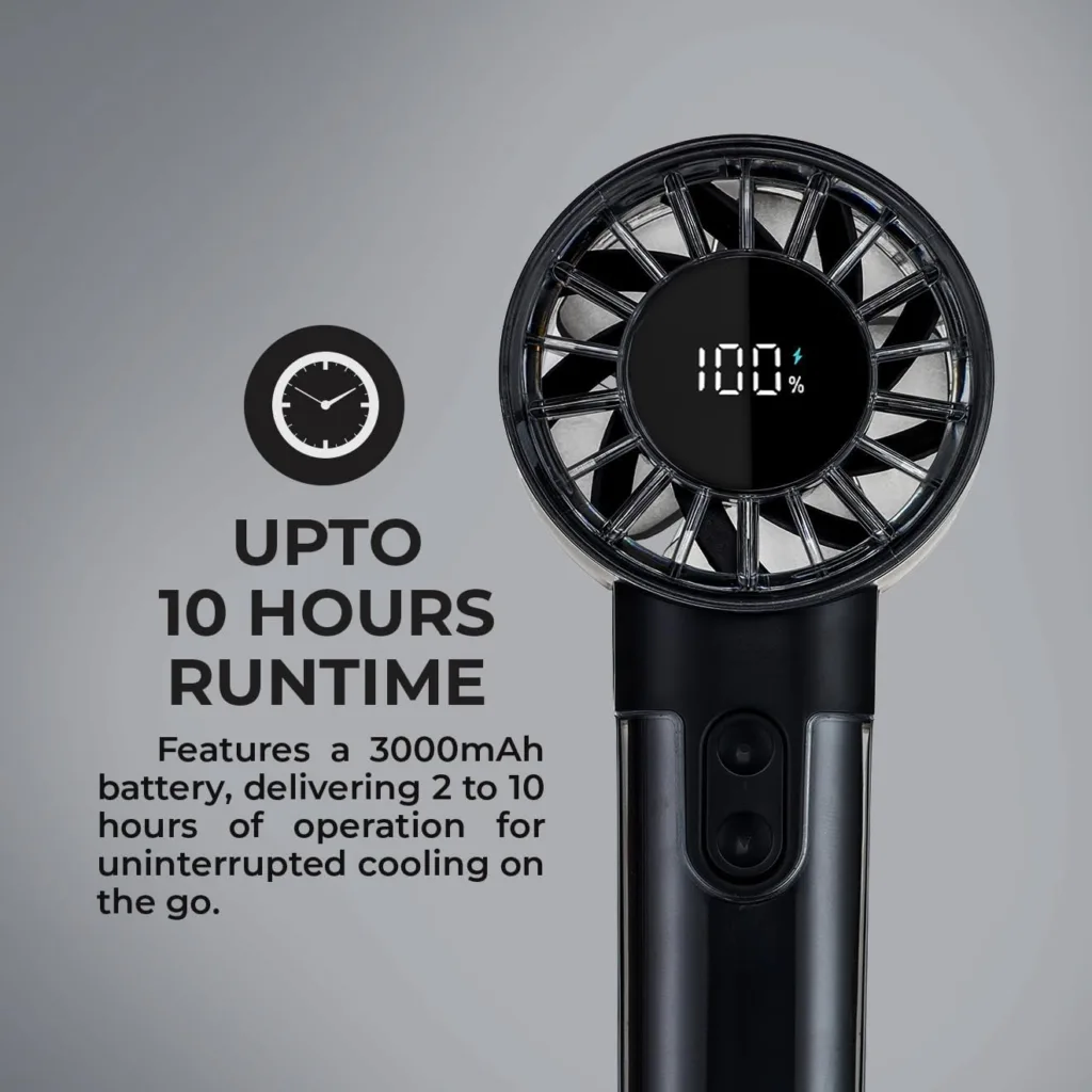 پنکه شارژی جی پاس مدل GF21226 ظرفیت 3000 میلی‌آمپر ساعت