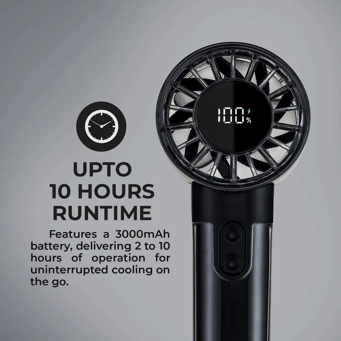 پنکه شارژی جی پاس مدل GF21226 ظرفیت 3000 میلی‌آمپر ساعت