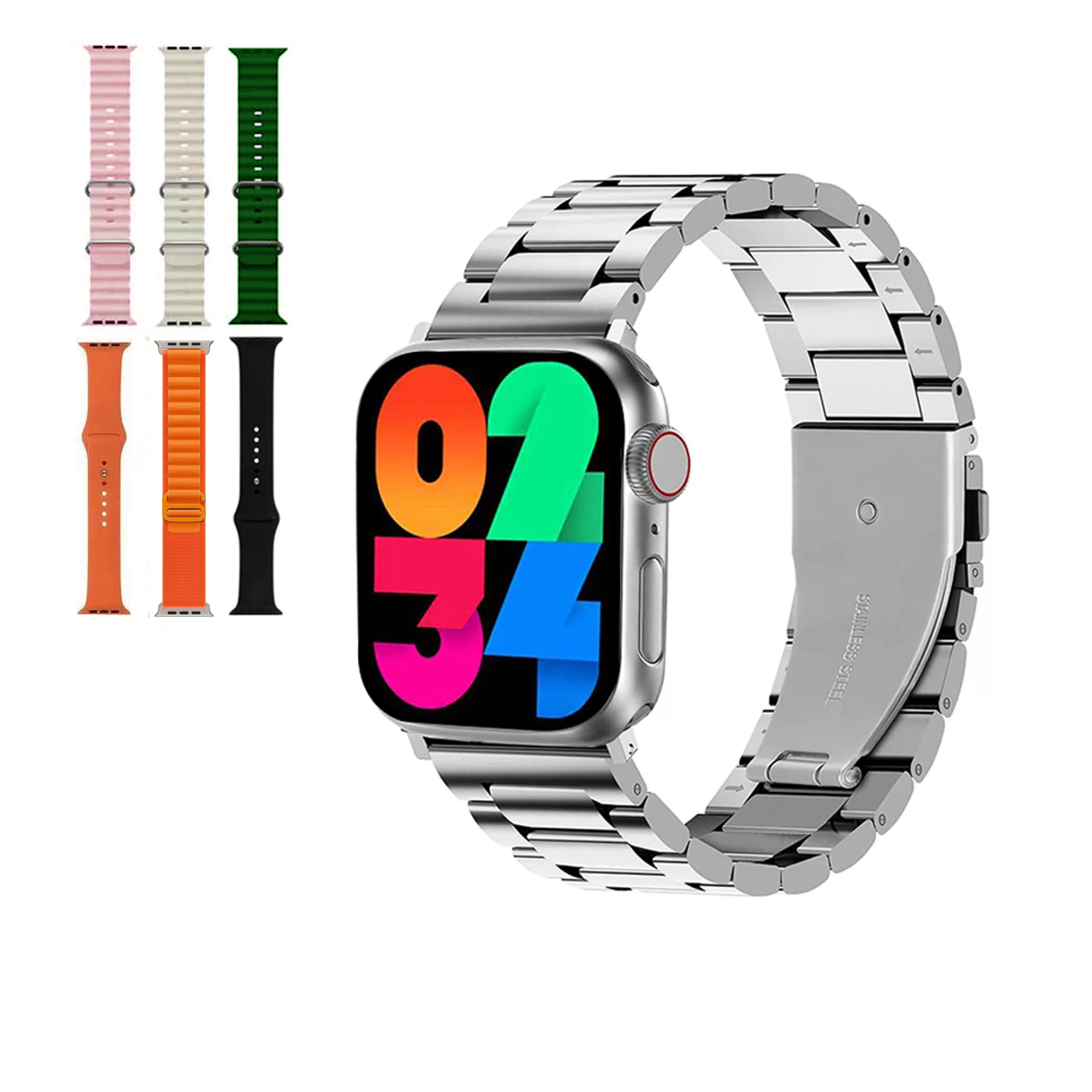 ساعت هوشمند ورنا مدل W45 Max With 7 Bands مناسب برای ورزش مجهز به گام شمار