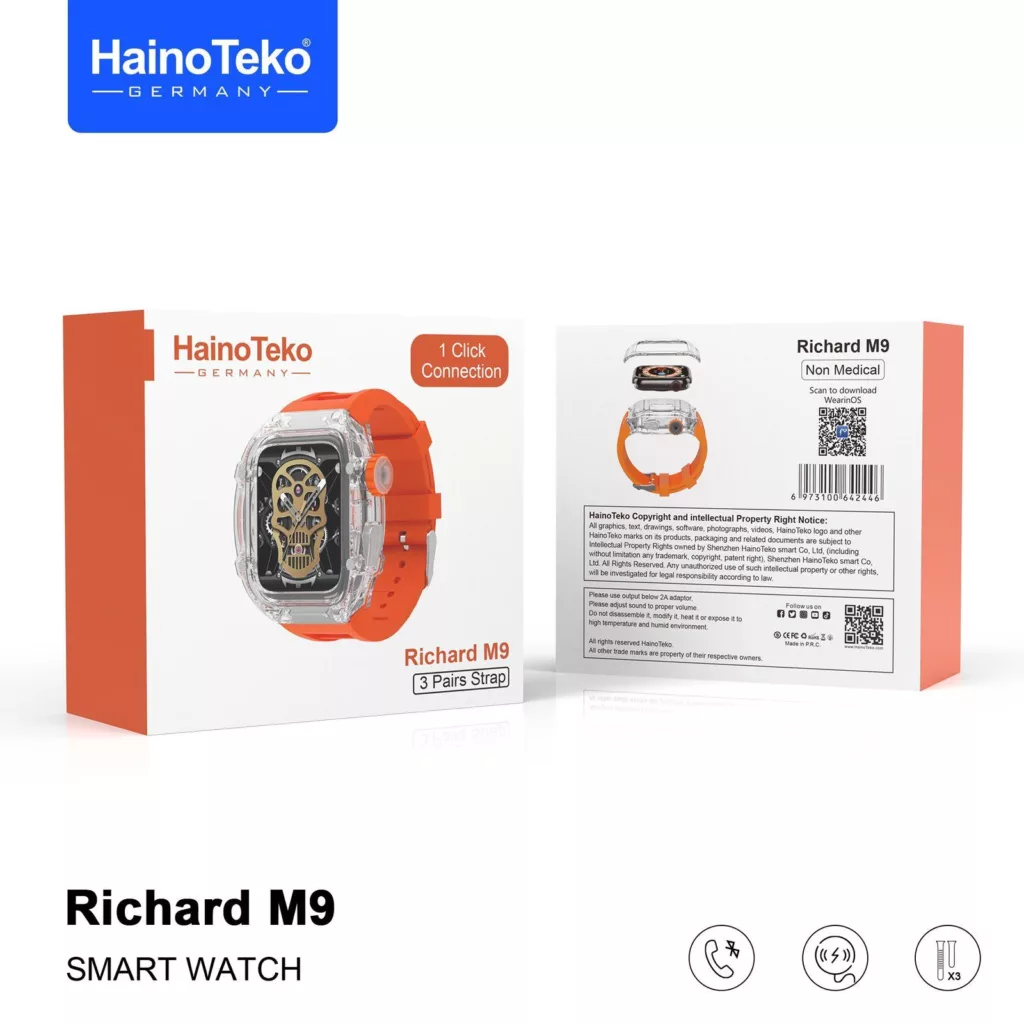 ساعت هوشمند 44 میلی متری هاینو تکو مدل BGH RANGE RICHARD M9 SMART بند سیلیکون