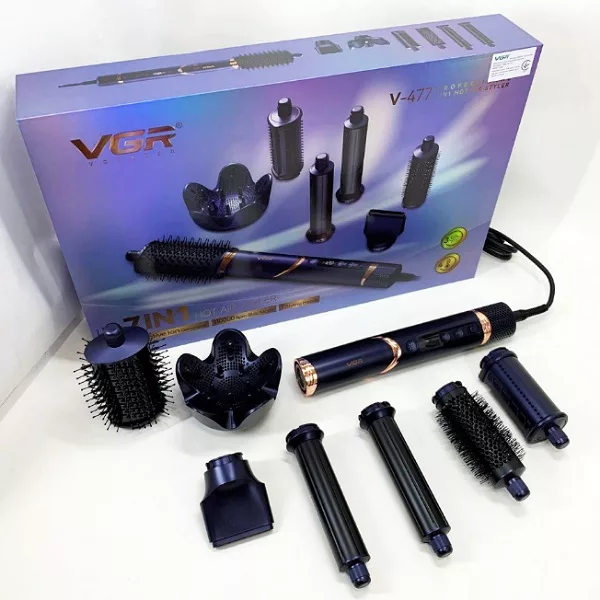 سشوار برس‌دار حالت‌دهنده 1400وات وی جی ار مدل V-477 7in1