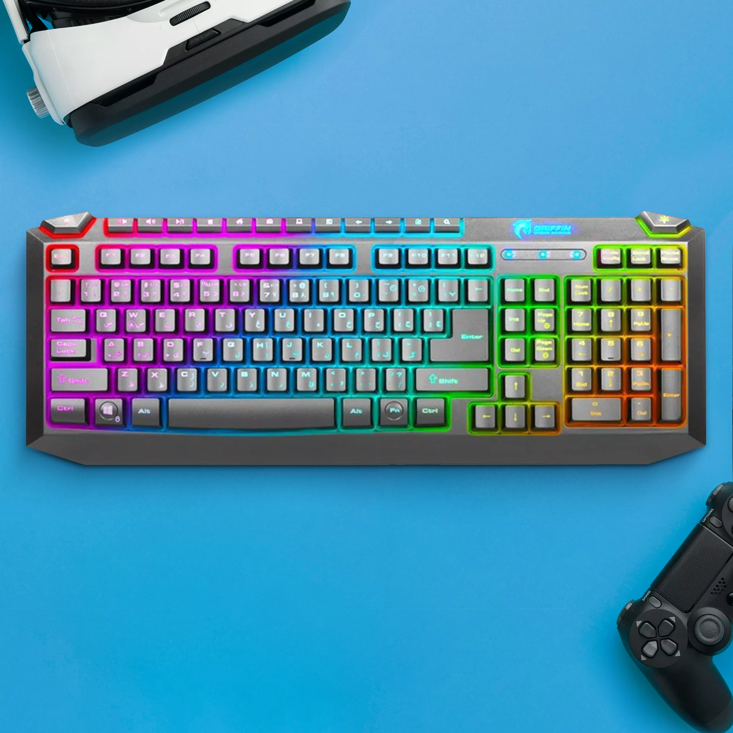 کیبورد گیمینگ گرین مدل GK701-RGB نورپردازی RGB Full-Size