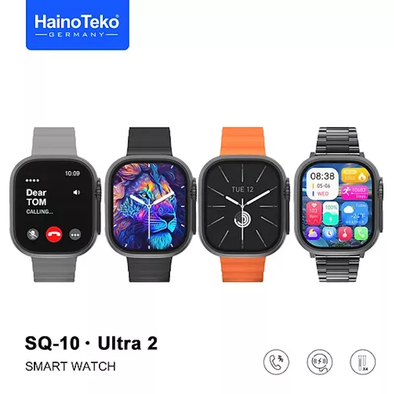ساعت هوشمند هاینو تکو مدل SR SQ NOISE 10 WIRLESS ULTRA صفحه نمایش رنگی , صفحه نمایش لمسی , کنترل موسیقی (Music Player) , کنترل سطح اکسیژن خون ,قابلیت مکالمه از طریق بلوتوث با بند سیلیکونی