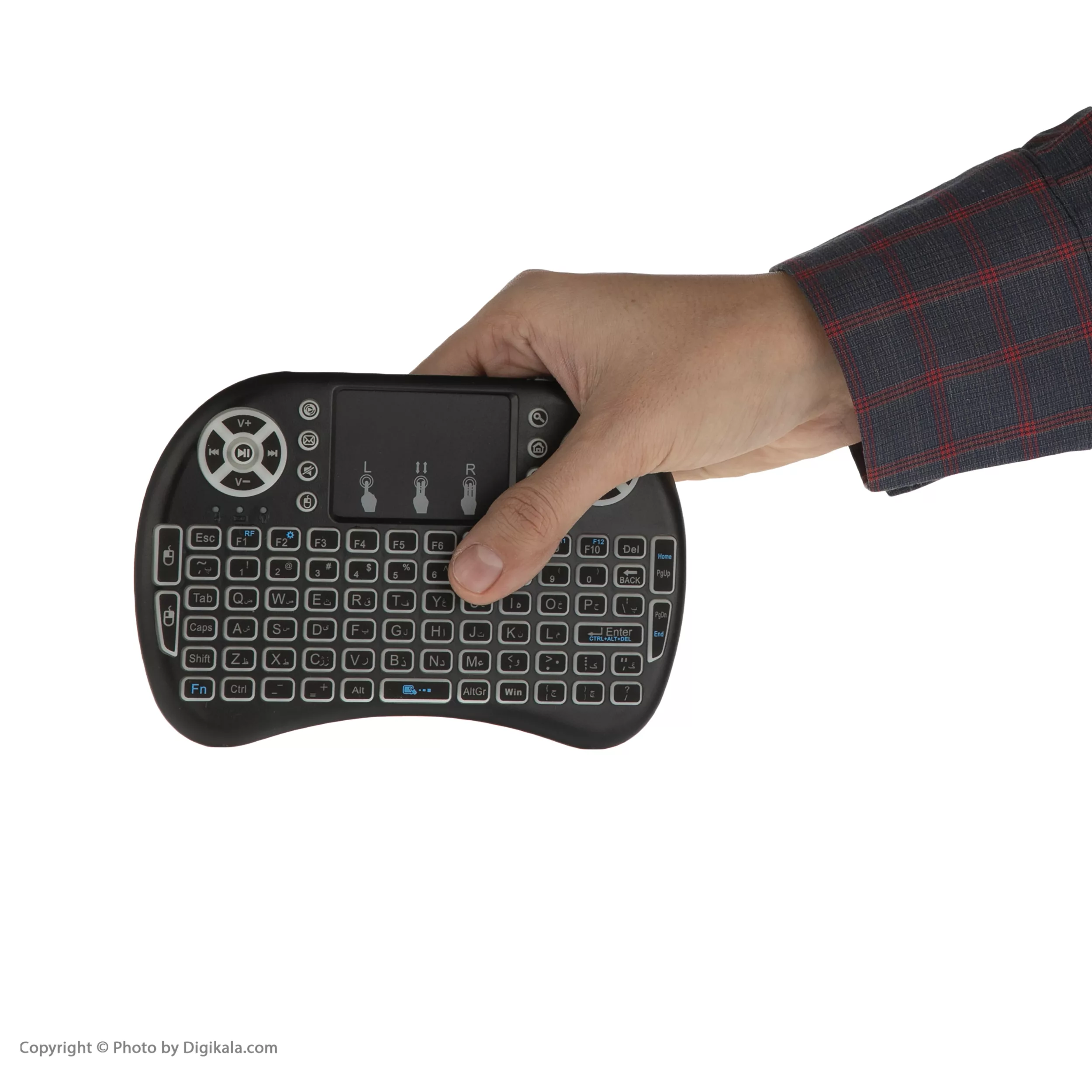 مینی کیبورد بی‌سیم همراه با تاچ‌پد مدل 08RF/2.2 Persian