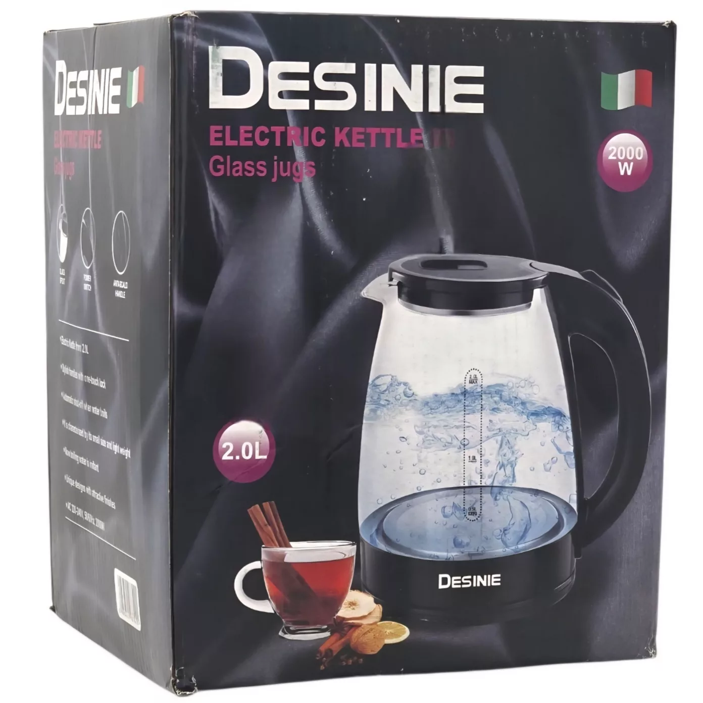 کتری برقی دسینی مدل Glass jugs گنجایش 2 لیتر