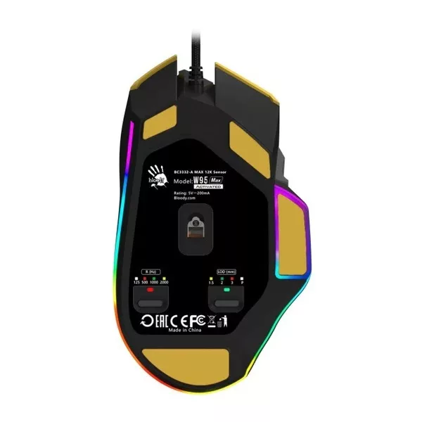 ماوس گیمینگ بلادی مدل  W95 Max Sport Lime Activated