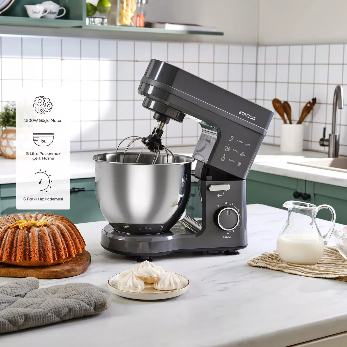 همزن کاسه‌دار 5 لیتری کاراجا مدل Maestrochef Stella