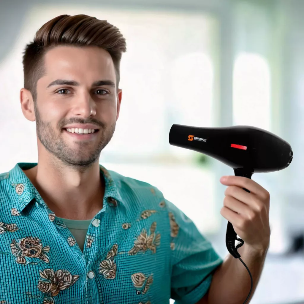 سشوار حرفهای سایونا مدل SY-1200، موتور AC با توان مصرفی 2000 وات، دارای قابلیت تعویض سری و باد سرد، دارای حلقه آویختن، با حالت صافکننده و حجمدهنده، وزن 1100 گرم، تنظیم حرارت 3 حالته و کنترل سرعت 2 حالته، به همراه 2 عدد سری متمرکزکننده پهن و باریک