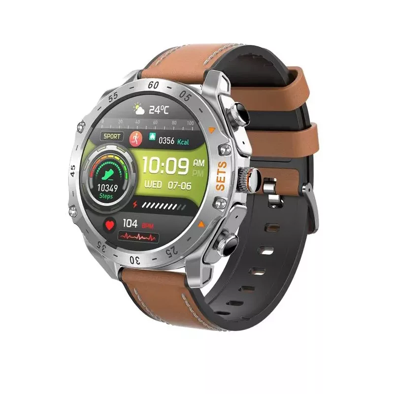 ساعت هوشمند 44 میلی متری پرودو مدل BGH SMART WATCH HYPE WIDE بند چرم مصنوعی