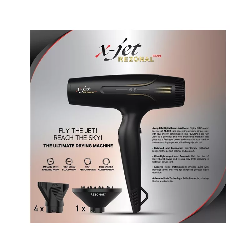سشوار حرفه ای 2600 وات رزونال مدل X-JET PRO