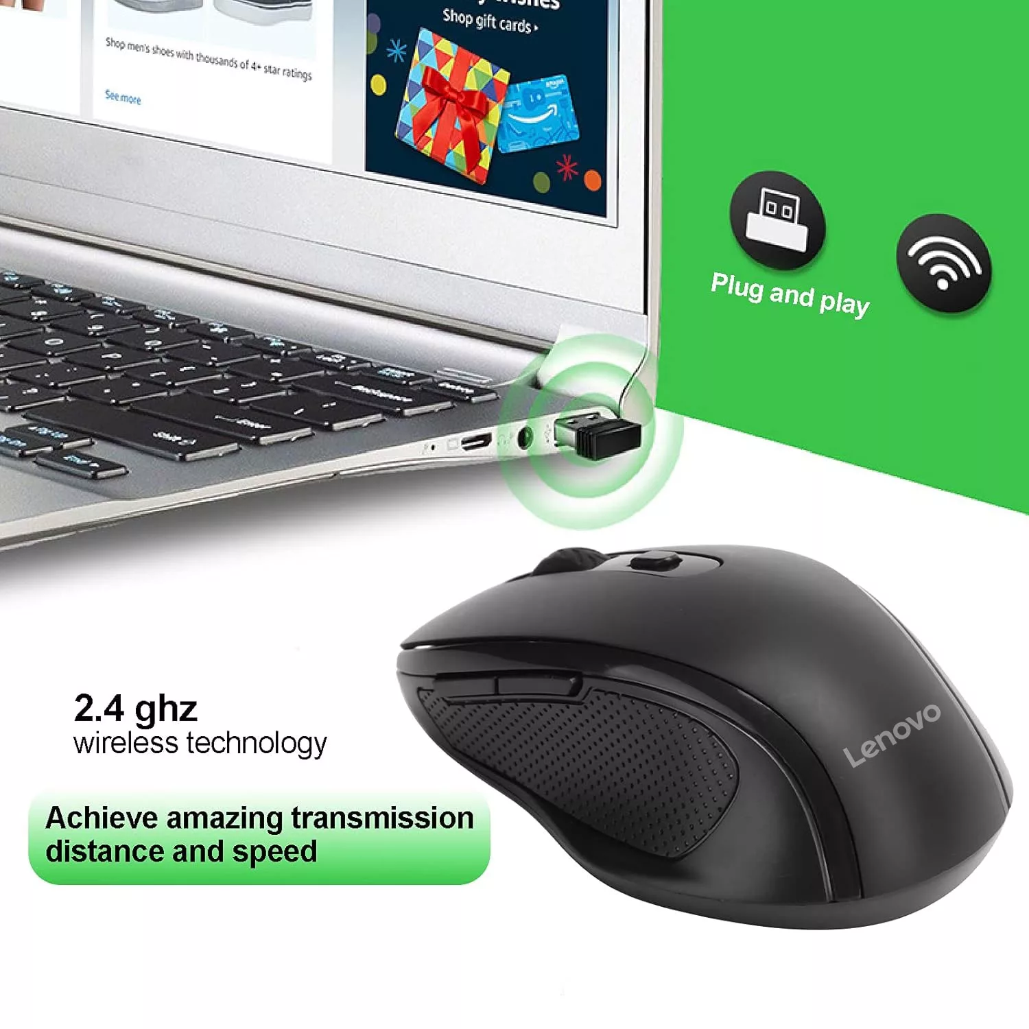 ماوس بی سیم لنوو مدل D1600