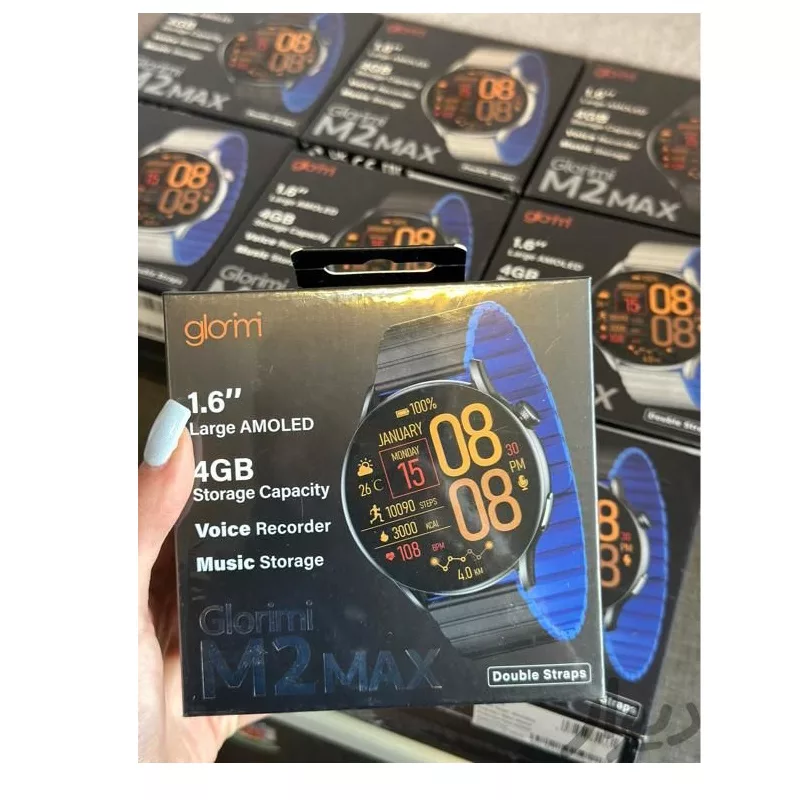 ساعت هوشمند 44 میلی متری گلوریمی مدل APY PORTABLE M2 MAX با بند سیلیکونی