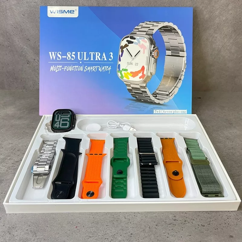 ساعت هوشمند 2.02 اینچی ویسمی مدل WS-85ULTRA3 با 7 عدد بند