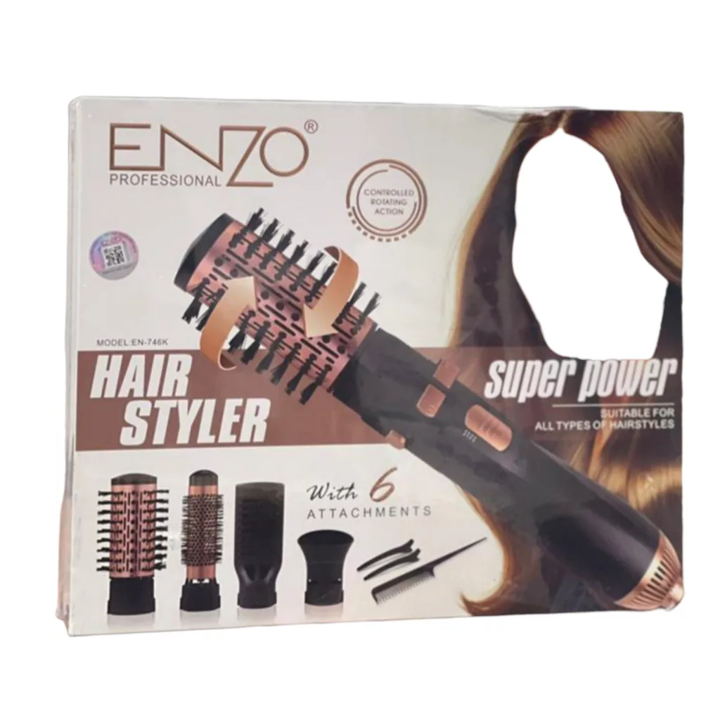 سشوار برسدار چرخشی 1200 وات انزو پروفیشینال مدل EN-746K 5in1+